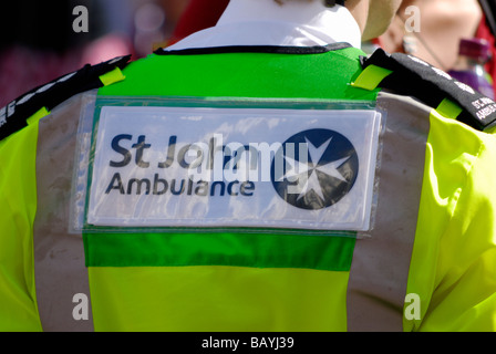 St John Ambulance crew Stock Photo