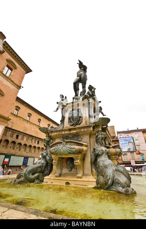 Fountain of Neptune by Gianbologna Bologna Italy Stock Photo