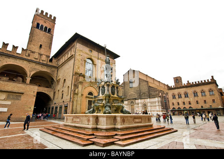 Piazza Nettuno Bologna Italy Stock Photo