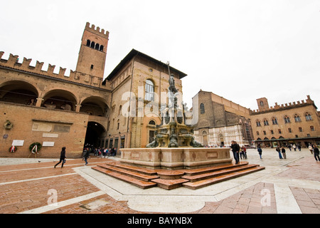 Piazza Nettuno Bologna Italy Stock Photo