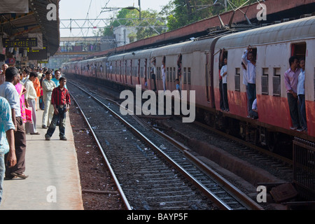 Commuter Railway Platform in Mumbai India Stock Photo