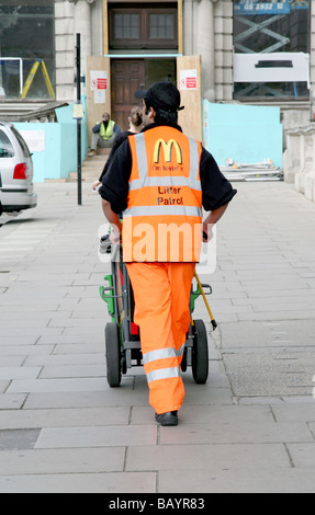 McDonald's litter patrol in Central London Stock Photo