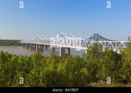 I 20 Bridge over the Mississippi River in Vicksburg Mississippi Stock Photo