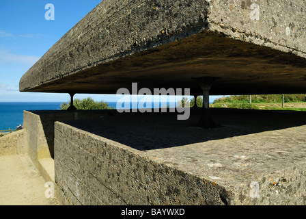 View on the channel from a casemate, Normandy Stock Photo