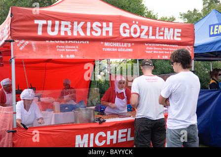 Turkish gozleme stall at a community festival. Surry Hills, Sydney, Australia. Stock Photo