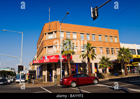 Geelong Australia / Street scene showing a building and KFC food outlet.Geelong Victoria Australia. Stock Photo