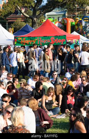 Community festivals, popular with young people, are held in city suburbs and towns throughout Australia. Stock Photo