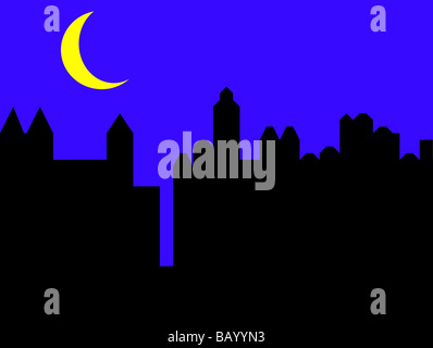 Modern City Skyscrapers Skyline Silhouette Stock Photo - Alamy