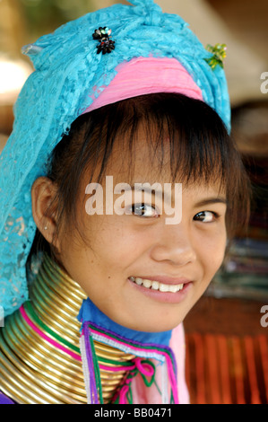 karen longneck girl maeram tribal village chiangmai thailand Stock Photo