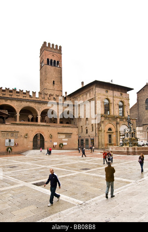 Piazza Nettuno Bologna Italy Stock Photo