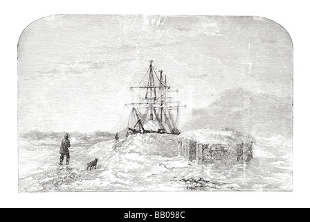 captain collinson s arctic expedition h m s enterprise in winter quarters camden bay Stock Photo