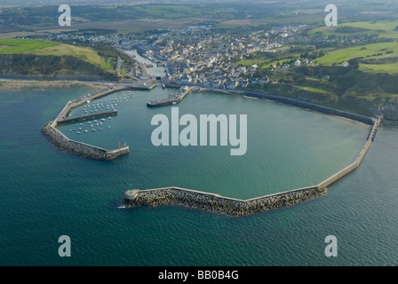 Aerial of Port en Bessin harbour in Normandy, France Stock Photo