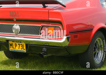 Rear Of A Red 1972 Mach 1 Ford Mustang Stock Photo