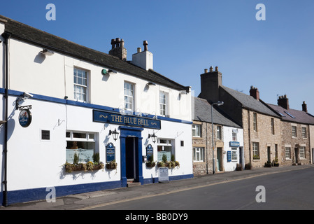 Corbridge Northumberland England UK  The Blue Bell Inn and terraced houses in small historic town Stock Photo