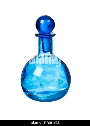 blue perfume bottle Stock Photo