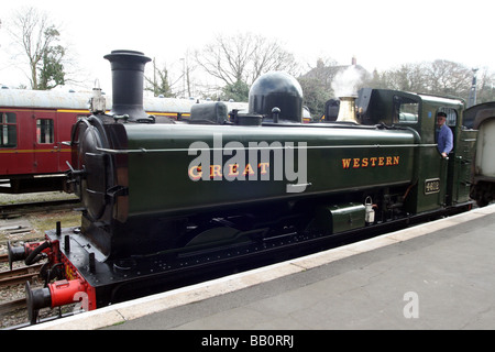 Great Western Railway Steam Locomotive (Class 5700 0-6-0 Pannier Tank) [Severn Valley Railway, Cornwall, England, UK, Europe]. . Stock Photo