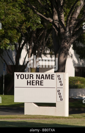 PHOTO ILLUSTRATION: Sign outside of a vacant Research Development R&D property in Silicon Valley, California. Stock Photo