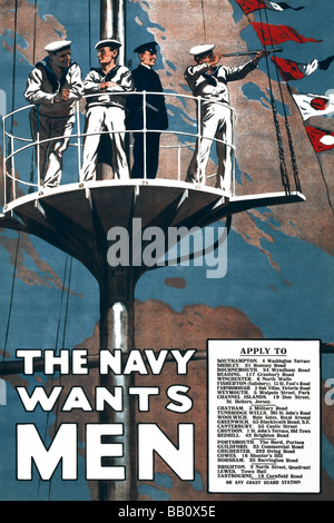 The navy wants men Stock Photo