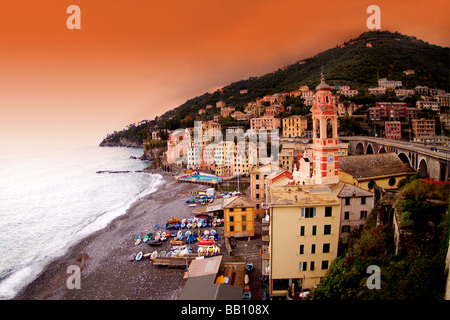 Aerial View of Genova Italy on the Meditteranian Stock Photo
