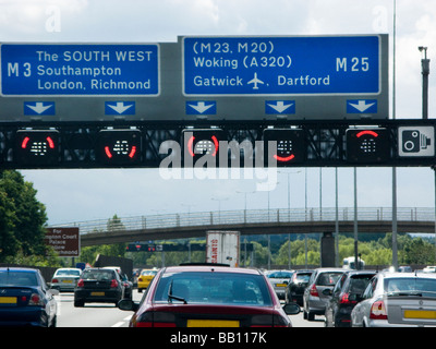 Heavy Traffic on M25, UK Stock Photo