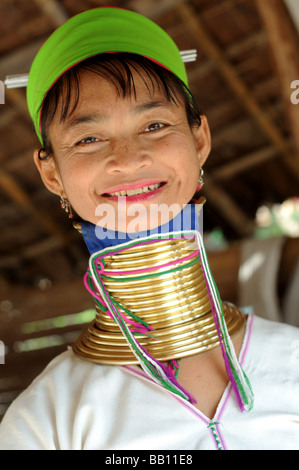 karen longneck girl maeram tribal village near chiangmai thailand Stock Photo