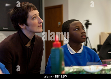 One day workshop with school kids & architects working together on new school designs, Royal Institute of British Architecture Stock Photo