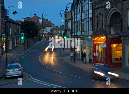 Church Street, Ilkley, at dusk, West Yorkshire, England UK Stock Photo