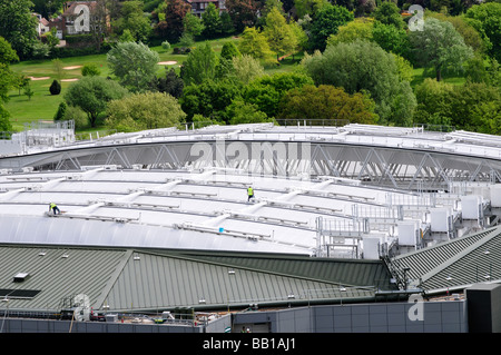 Centre Court at Wimbledon Tennis Championships, 2009. With the new roof installed. Stock Photo