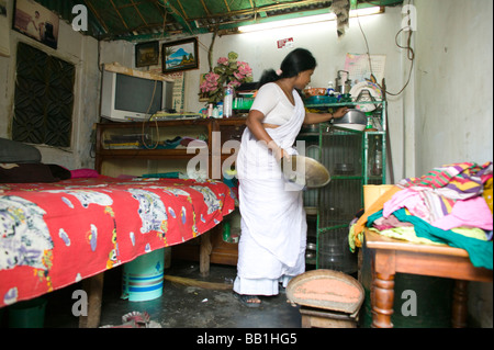 Leader for women's rights at home in brothel, Tangail, Bangladesh. Stock Photo