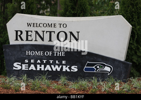 Welcome to Renton, Washington, the home of the Seattle Seahawks. Stock Photo