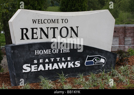 Welcome to Renton, Washington, the home of the Seattle Seahawks. Stock Photo