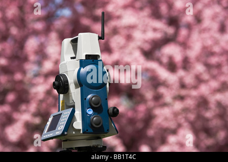 Spring Land Surveying Stock Photo