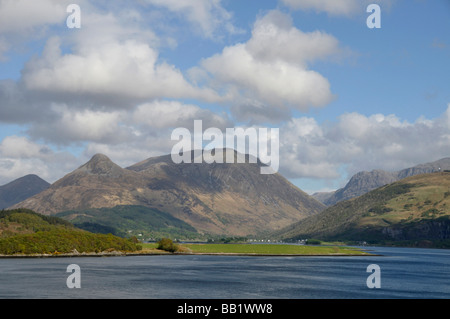 Loch Leven from Ballachulish bridge looking towards Glencoe Scotland Stock Photo