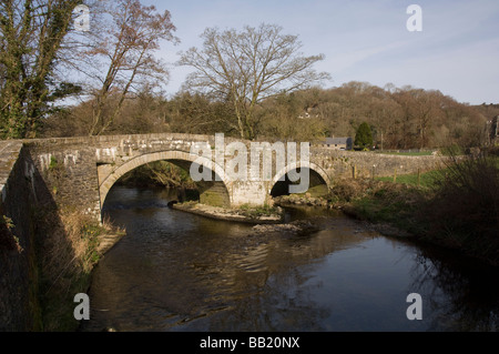Bridge over Afon Nyfer River Nevern, Pembrokeshire Stock Photo