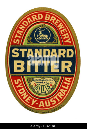 Old Australian beer label for Standard Bitter, Sydney, New South Wales Stock Photo