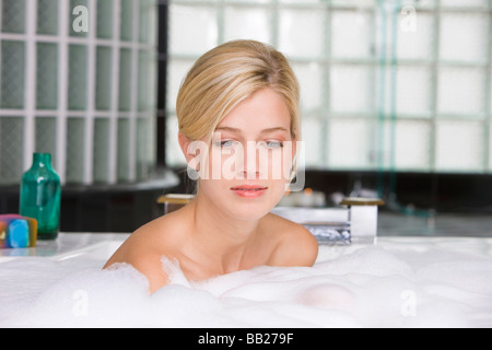 Woman taking bubble bath, front view, full length - Stock Photo -  Masterfile - Premium Royalty-Free, Code: 695-05773037