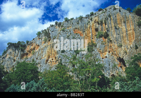 Steep cliffs Gorges de l Ardèche France Stock Photo