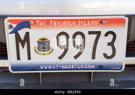 Friendly Island Car Plate Shape Sint Maarten Sint Maarten Metal Fridge Magnet 