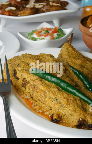 Doi ilish Hilsa or Ilish Mach is a popular fish dish from eastern part of India. Stock Photo