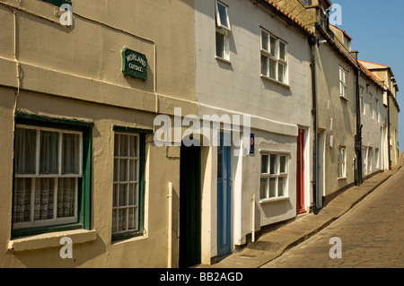 Former fishermans cottages in Henrietta Street Whitby North Yorkshire England UK United Kingdom GB Great Britain Stock Photo