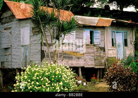 West Indies, Caribbean, Dominica, Carib Village, hut Stock Photo