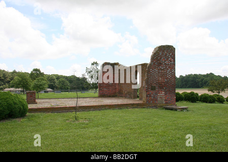 Brick Remains of the Old White Marsh Episcopal Church in Trappe Stock Photo