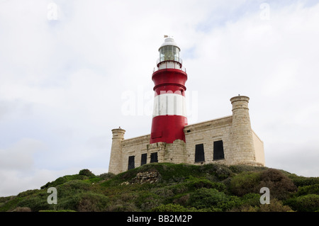 Cape Agulhas Lighthouse on the Southernmost point of Africa Cape Agulhas National Park South AfricaAfrica Stock Photo