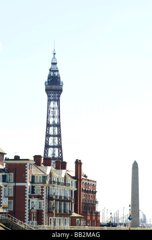 Blackpool Tower and Cenotaph Stock Photo