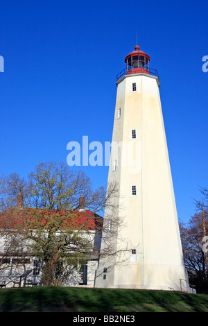 Sandy Hook Lighthouse in Spring New Jersey USA Stock Photo