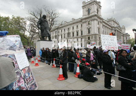 Tamils protest against the Sri Lanka government, in Westminster Stock Photo