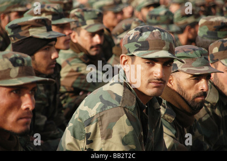 A group of Afghan National Army recruits in basic training at the Kabul Military Training Centre, Afghanistan. Stock Photo