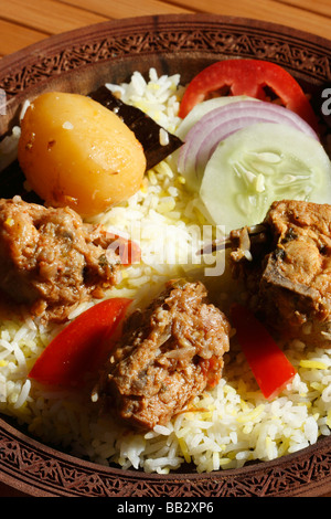 Sindhi biryani is a special meat and rice dish from the Sindh province of Pakistan. Stock Photo