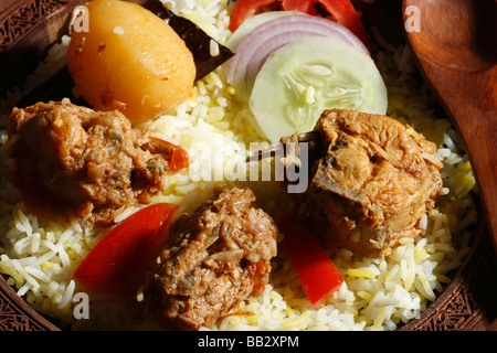 Sindhi biryani is a special meat and rice dish from the Sindh province of Pakistan. Stock Photo