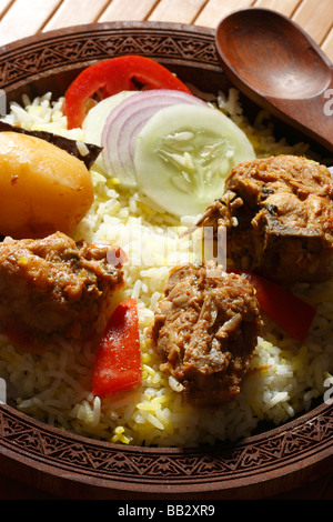 Sindhi biryani is a special meat and rice dish from the Sindh province of Pakistan. Stock Photo